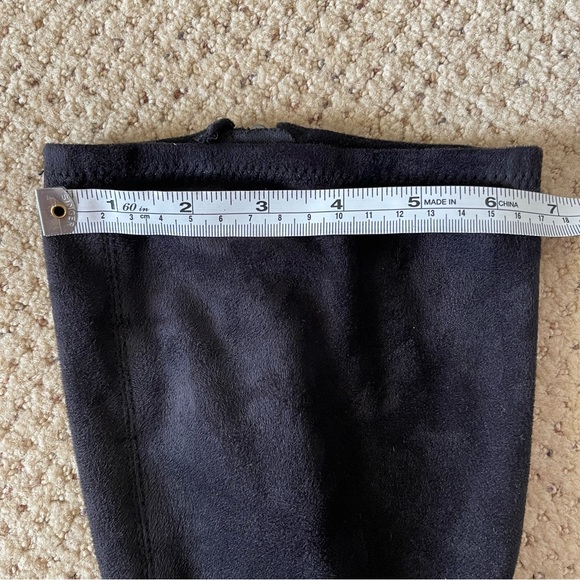 Tahari Danton Black Stretchy Faux Suede Boots Women Size 8 Knee High Soft career - Picture 12 of 12
